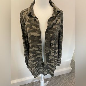 Womens Button Down Camo Top